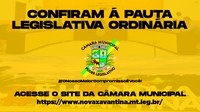 Confiram a Pauta da Sessão Legislativa Ordinária desta segunda-feira (06/02).
